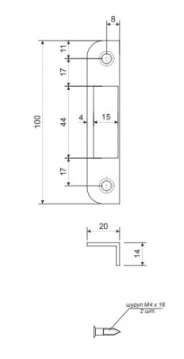 Ответная планка Apecs BP-0068-G