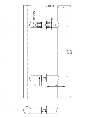 Ручка-скоба HC-0920-32/825-INOX_2